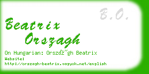 beatrix orszagh business card